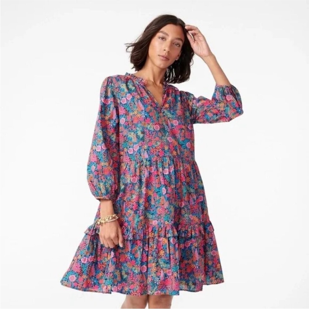 Jcrew liberty print mini dress floral, size small